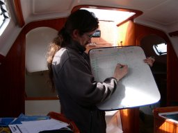 Stage Croisère Concarneau 2007 - L&#039;Amiral explique le calcul des marées
